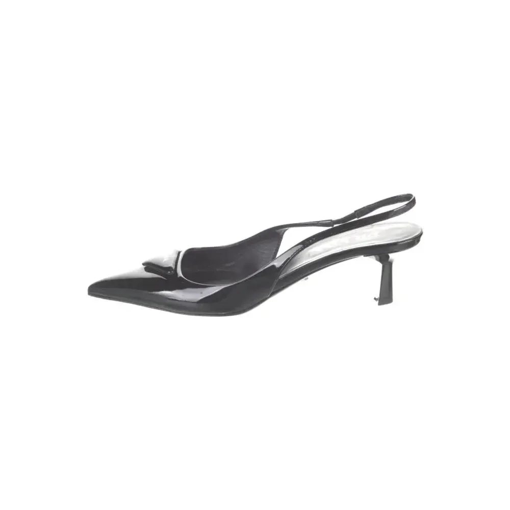 NWB Prada Patent Leather Slingback Pumps Black Womens Size 36